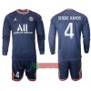 Oficiální Fotbalový Dres s Dlouhý Rukáv Paris Saint-Germain Sergio Ramos 4 Domácí 2021-22 pro Děti